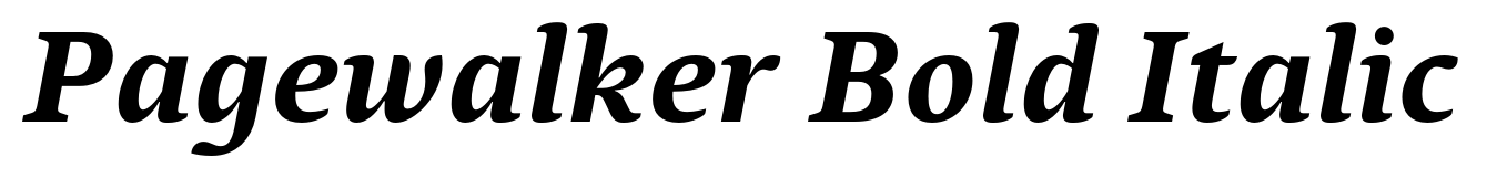 Pagewalker Bold Italic